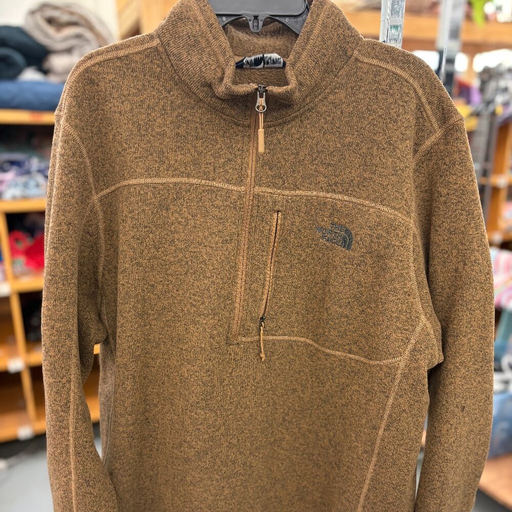 The North Face Sweater Mens Medium Brown Fleece 1/2 Zip Pullover